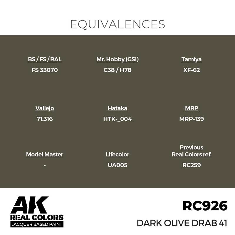 AK Interactive Real Color - Dark Olive Drab 41 (17ml) RC926