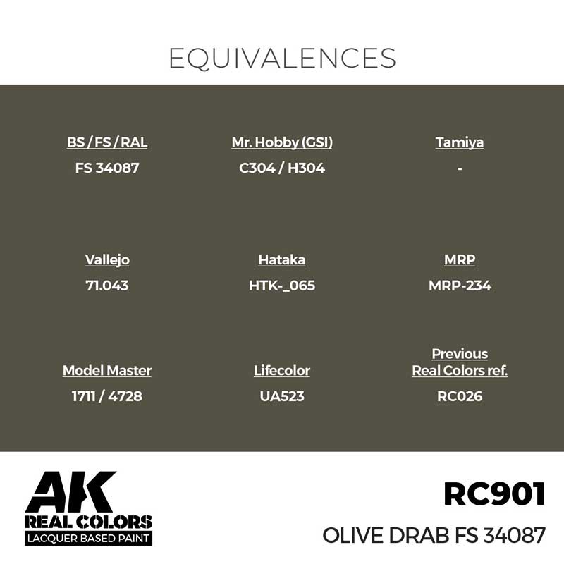 AK Interactive Real Color - Olive Drab FS 34087 (17ml) RC901