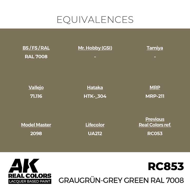 AK Interactive Real Color - Graugrn-Grey Green RAL 7008 (17ml) RC853
