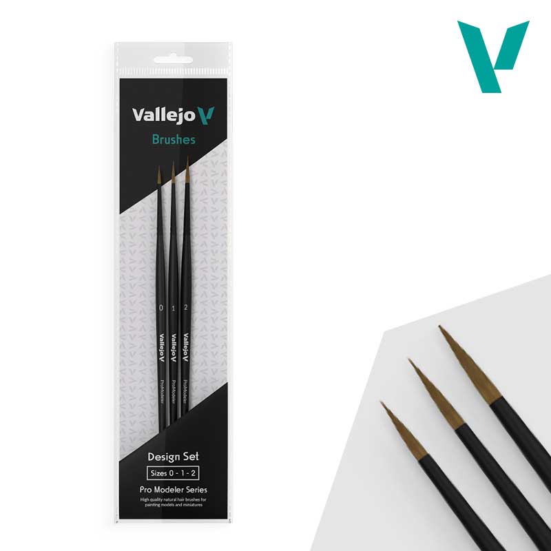 Vallejo Pro Modeler Design Paint Brush Set