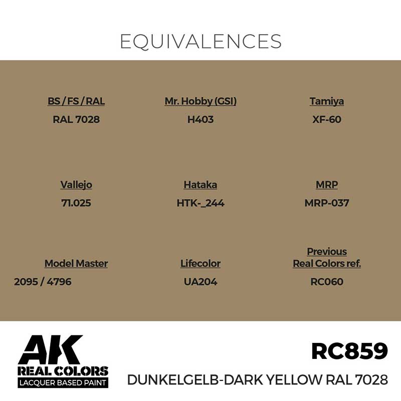 AK Interactive Real Color - Dunkelgelb-Dark Yellow RAL 7028 (17ml) RC859