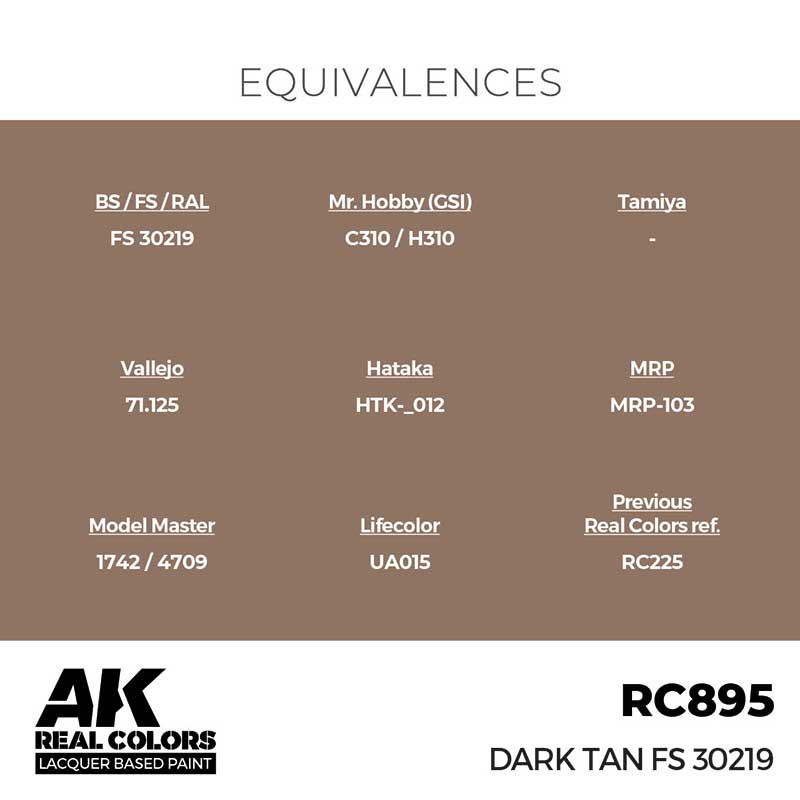 AK Interactive Real Color - Dark Tan FS 30219 (17ml) RC895