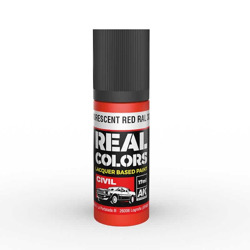 AK Interactive Real Color - Fluorescent Red RAL 3026 (17ml) RC837