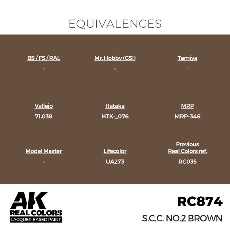 AK Interactive Real Color - S.C.C. No.2 Brown (17ml) RC874