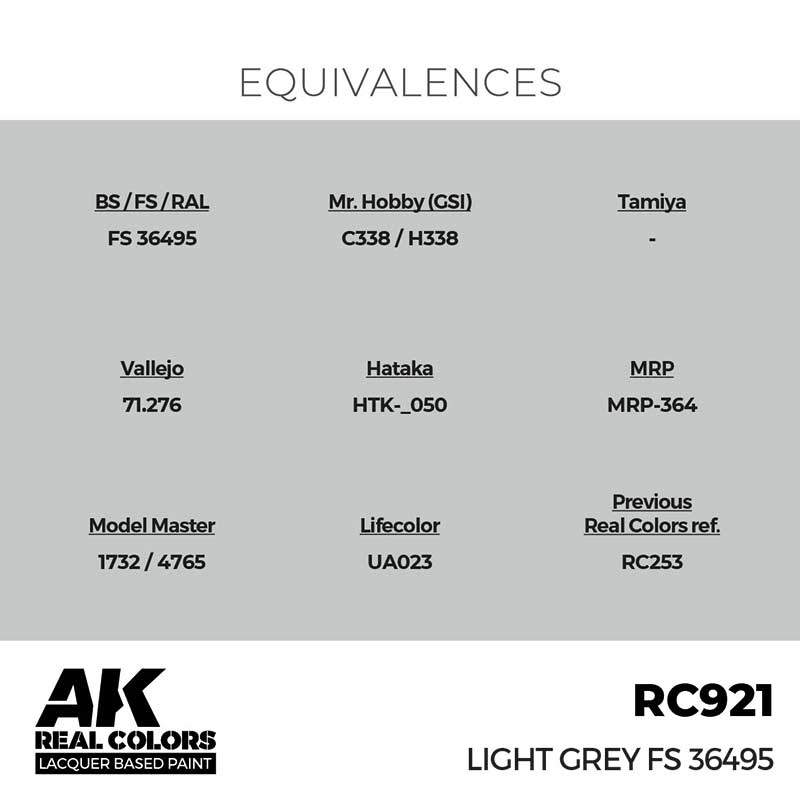 AK Interactive Real Color - Light Grey FS 36495 (17ml) RC921
