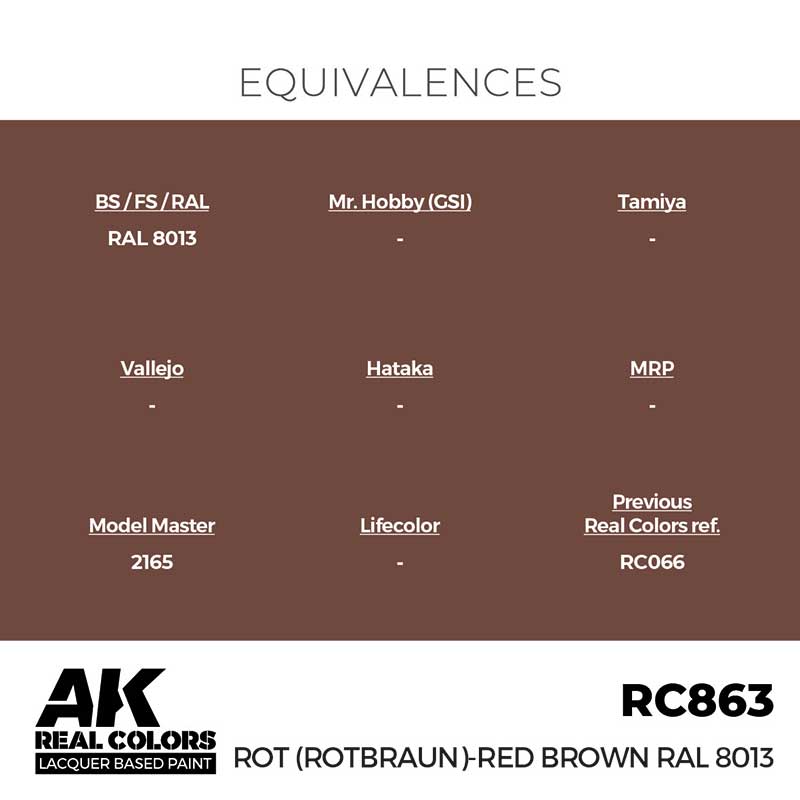 AK Interactive Real Color - Rot (Rotbraun)-Red Brown RAL 8013 (17ml) RC863