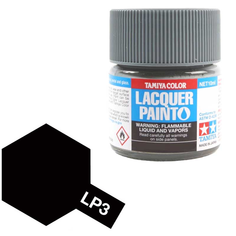 Tamiya Lacquer - LP-3 Flat Black (10ml) 82103