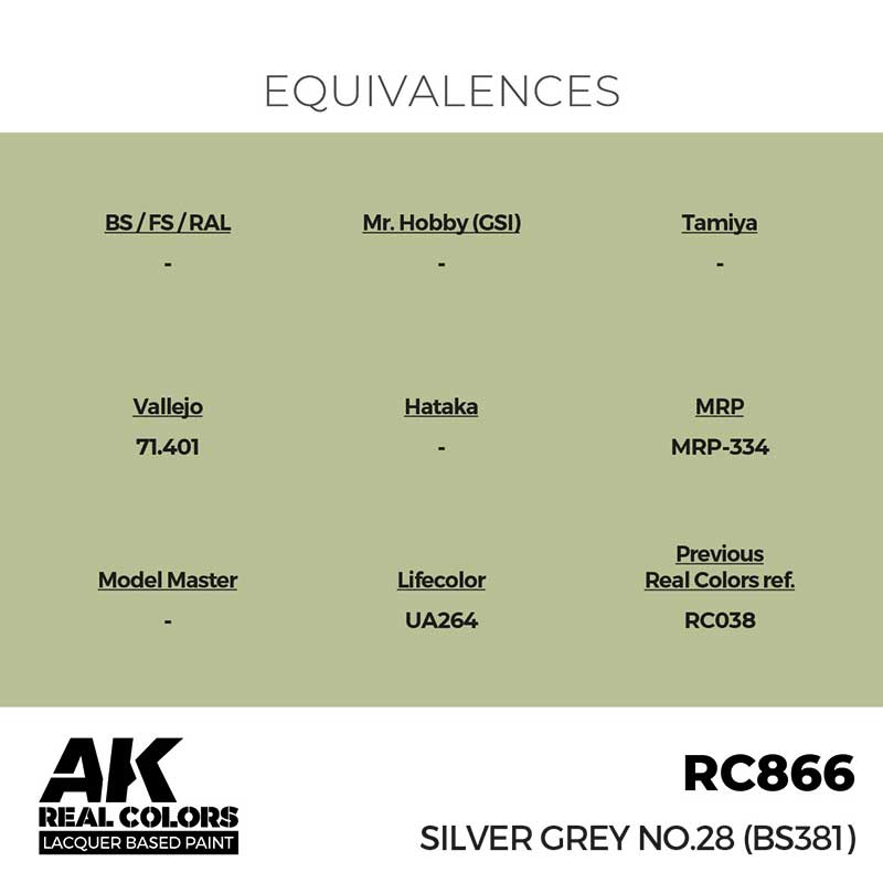 AK Interactive Real Color - Silver Grey No.28 (BS381) (17ml) RC866