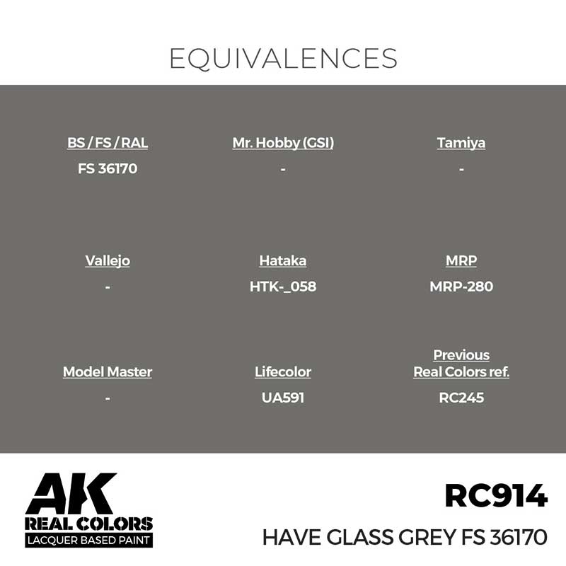 AK Interactive Real Color - Have Glass Grey FS 36170 (17ml) RC914