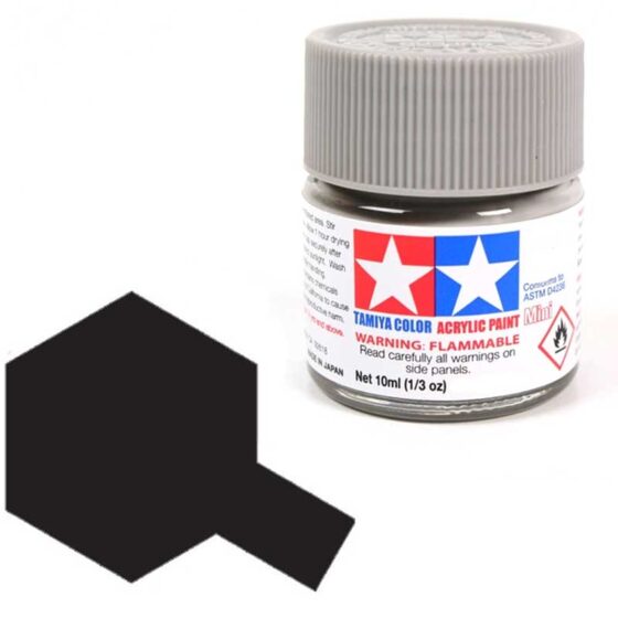 Tamiya Acrylic XF-1 Flat Black (10ml) 81701 Tamiya Acrylic XF-1 Flat Black (10ml) 81701