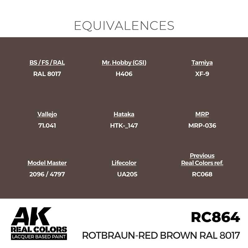 AK Interactive Real Color - Rotbraun-Red Brown RAL 8017 (17ml) RC864