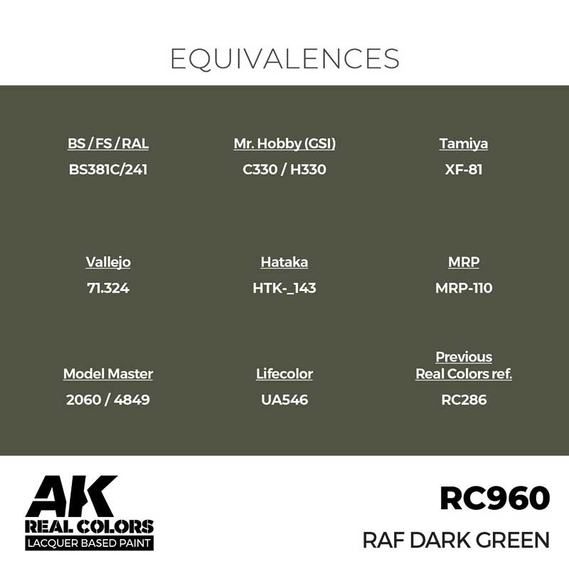 AK Interactive Real Color - RAF Dark Green (17ml) RC960