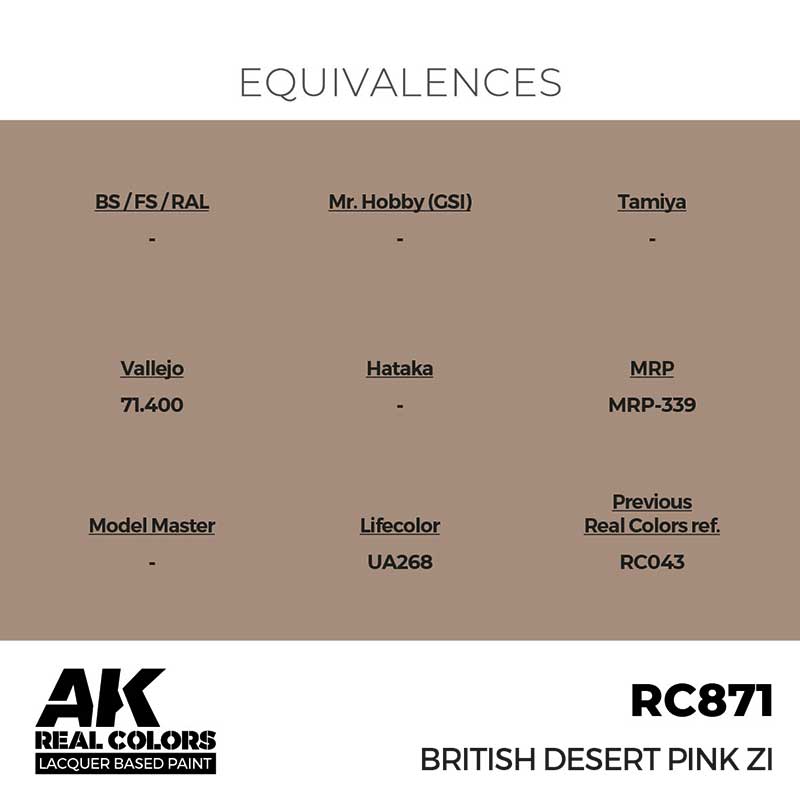 AK Interactive Real Color - British Desert Pink ZI (17ml) RC871