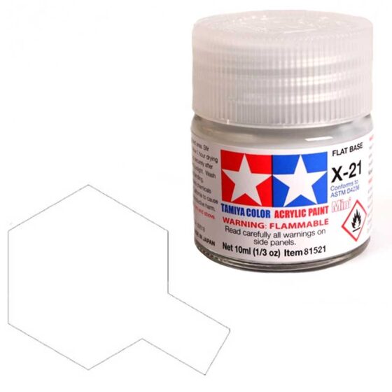 Tamiya Acrylic X-21 Flat Base (10ml) 81521 Tamiya Acrylic X-21 Flat Base (10ml) 81521