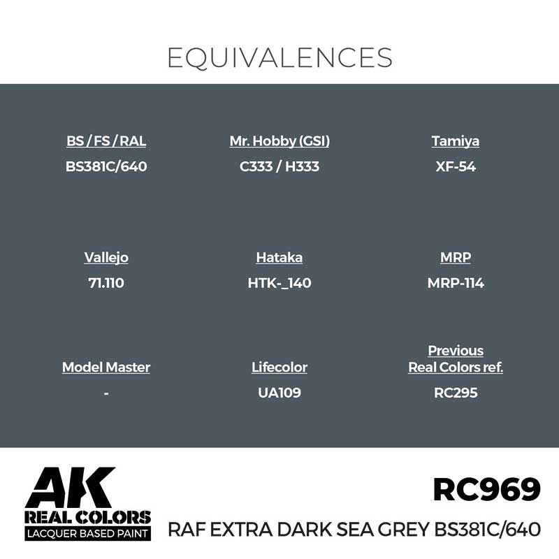 AK Interactive Real Color - RAF Extra Dark Sea Grey BS381C/640 (17ml) RC969