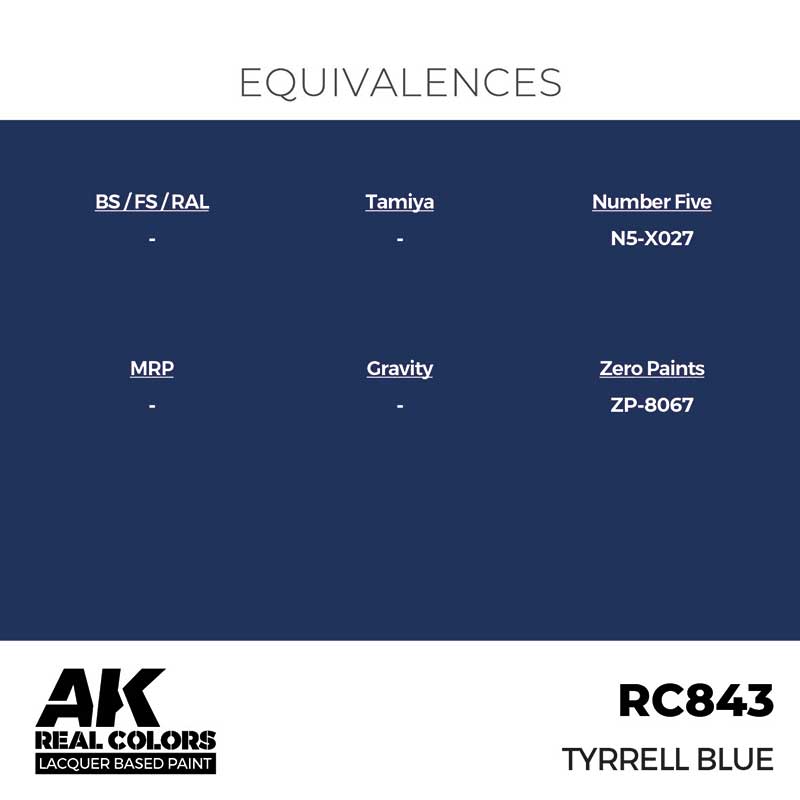 AK Interactive Real Color - Tyrrell Blue (17ml) RC843