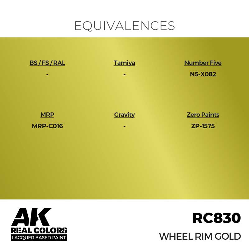 AK Interactive Real Color - Wheel Rim Gold (17ml) RC830