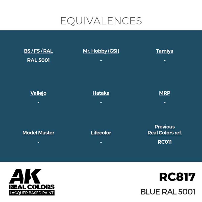 AK Interactive Real Color - Blue RAL 5001 (17ml) RC817