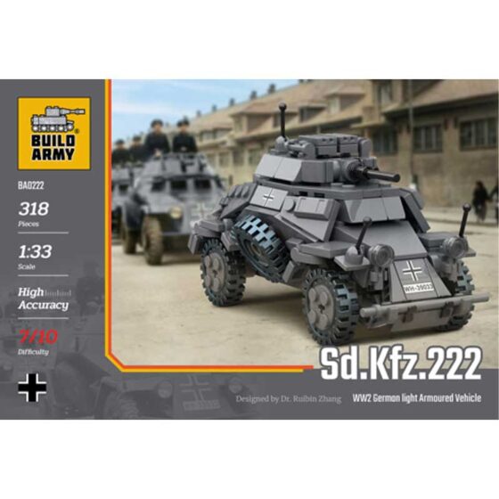 Build Army Sd. Kfz. 222 Armoured Vehicle 318pcs BA0222 Build Army Sd. Kfz. 222 Armoured Vehicle 318pcs BA0222