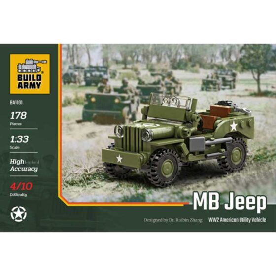 Build Army Willys MB Jeep Utility Vehicle 178pcs BA1101 Build Army Willys MB Jeep Utility Vehicle 178pcs BA1101