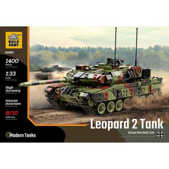 Build Army Leopard 2A6 Main Battle Tank 1400pcs BAM001 Build Army Leopard 2A6 Main Battle Tank 1400pcs BAM001