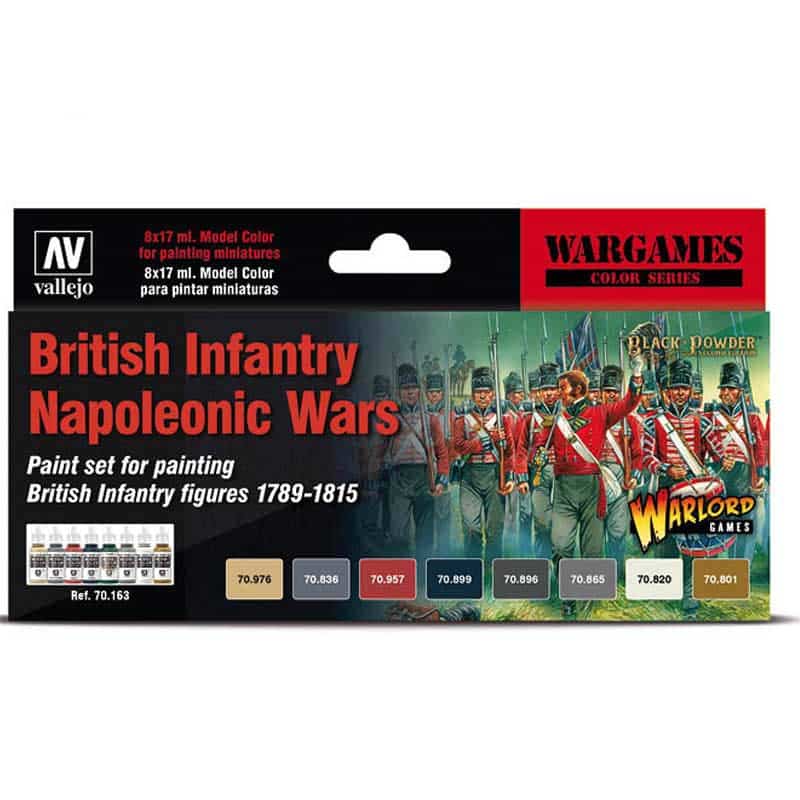 Vallejo British Infantry Napoleonic Wars Model Color Paint Set 70.163