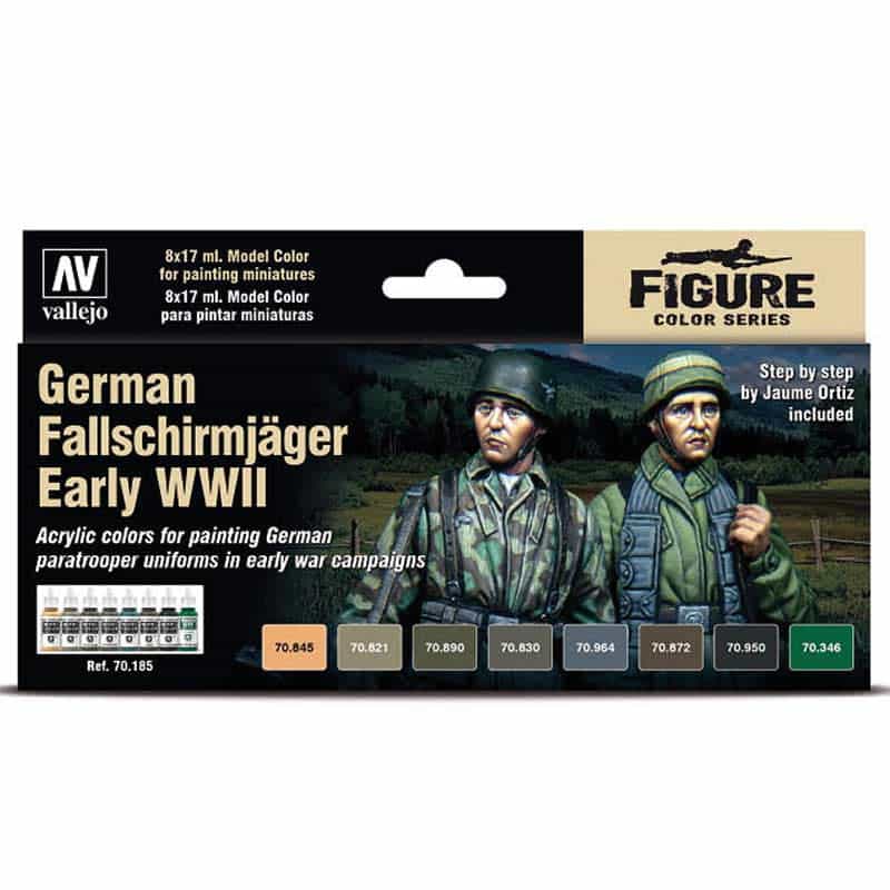 Vallejo German Fallschirmjager Early WWII Model Color Paint Set 70.185