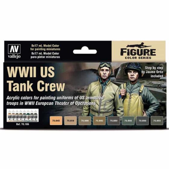 Vallejo WWII US Tank Crew Model Color Paint Set 70.186
