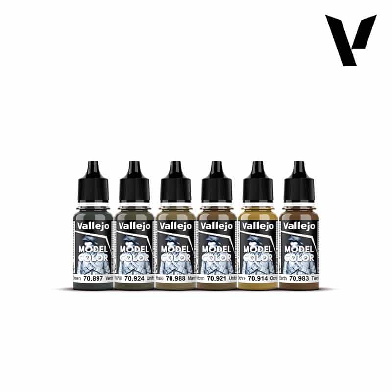 Vallejo WWII British Armour & Infantry Model Color Paint Set 70.204