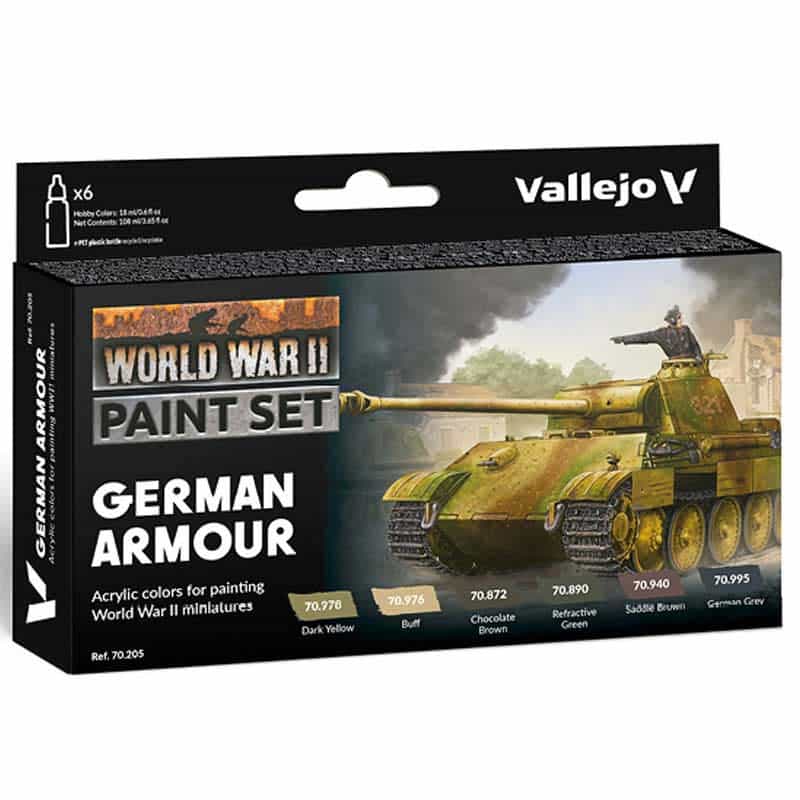 Vallejo WWII German Armour Model Color Paint Set 70.205