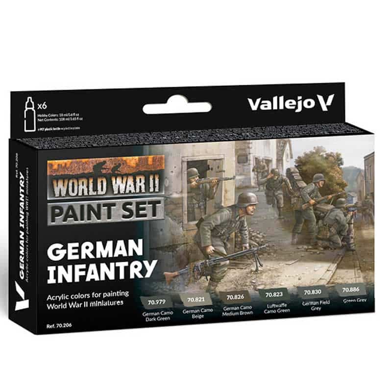 Vallejo WWII German Infantry Model Color Paint Set 70.206