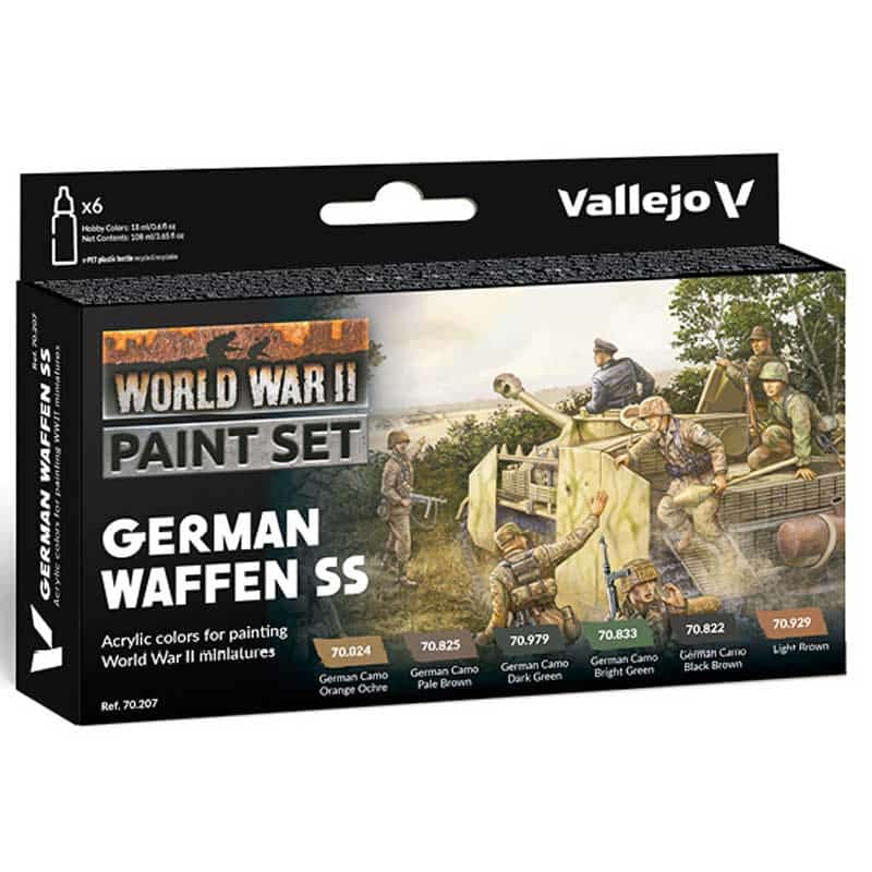 Vallejo WWII German Waffen SS Model Color Paint Set 70.207