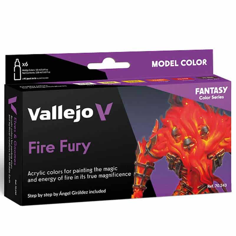 Vallejo Fire Fury Model Color Paint Set 70.243