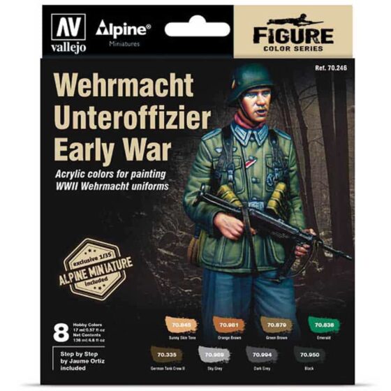 Vallejo Wehrmacht Unteroffizier Early War Model Color Paint Set 70.246