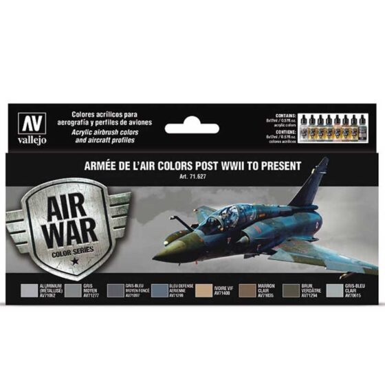 Vallejo Paint Set Armee de lAir colors post WWII to present 71.627 Vallejo Paint Set Armee de lAir colors post WWII to present 71.627