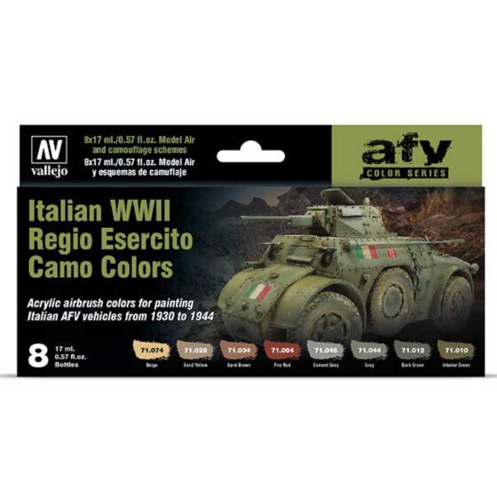 Vallejo Paint Set Italian WWII Regio Esercito Camo Colors 71.645 Vallejo Paint Set Italian WWII Regio Esercito Camo Colors 71.645