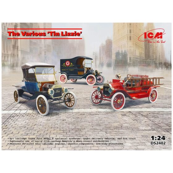 1/24 The Various 'Tin Lizzie' Ford Model T Variants (Set of 3) ICM DS2402 1/24 The Various 'Tin Lizzie' Ford Model T Variants (Set of 3) ICM DS2402
