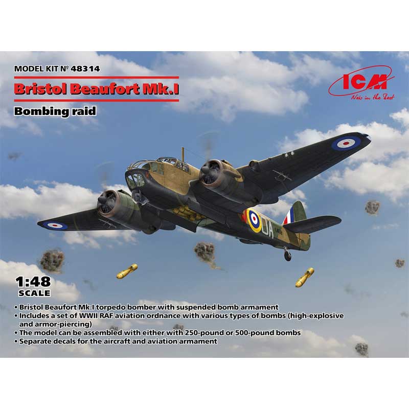 1/48 Bristol Beaufort Mk.I Bombing Raid ICM 48314 *Damaged Box*