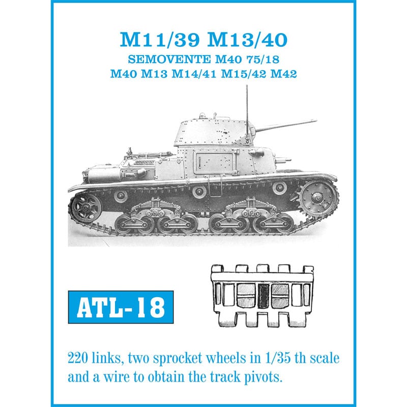 Friulmodel M11/39 M13/40 Semovente M40–M42 Metal Tracks (1/35) ATL-018