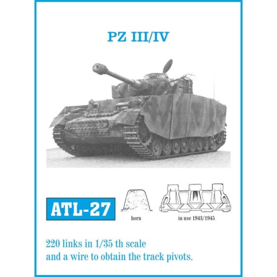 Friulmodel Pz III/IV Metal Tracks (1/35) ATL-027 Friulmodel Pz III/IV Metal Tracks (1/35) ATL-027