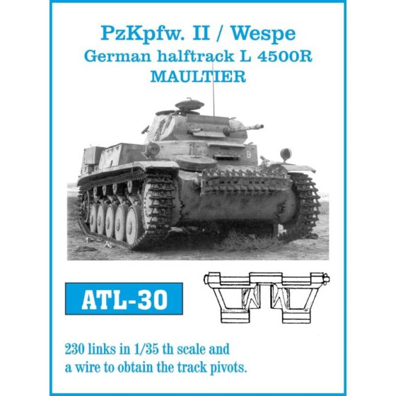 Friulmodel PzKpfw II Wespe L4500R Maultier Metal Tracks (1/35) ATL-030 Friulmodel PzKpfw II Wespe L4500R Maultier Metal Tracks (1/35) ATL-030