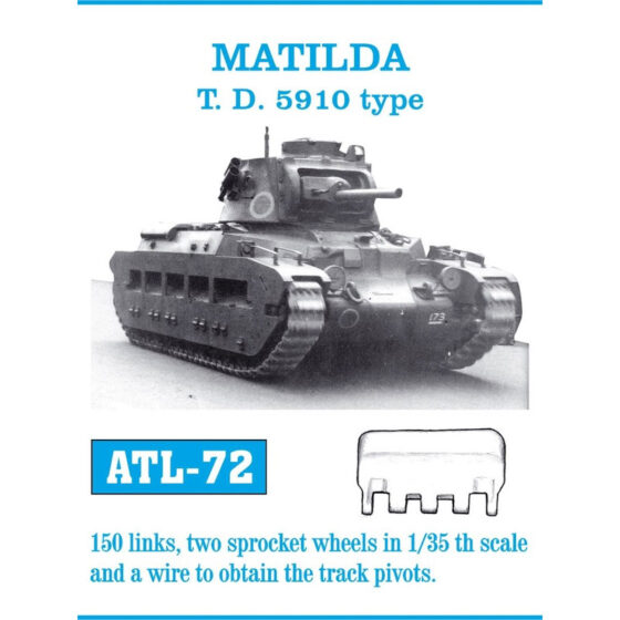 Friulmodel Matilda T.D. 5910 Type Metal Tracks (1/35) ATL-072 Friulmodel Matilda T.D. 5910 Type Metal Tracks (1/35) ATL-072