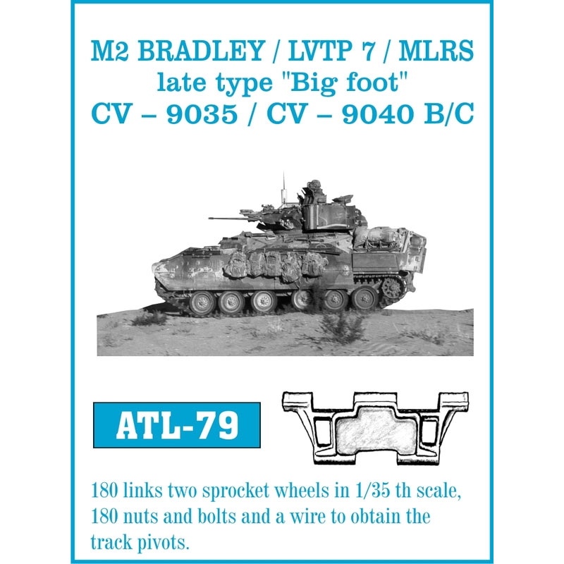 Friulmodel M2 Bradley / LVTP-7 Late Type Metal Tracks (1/35) ATL-079
