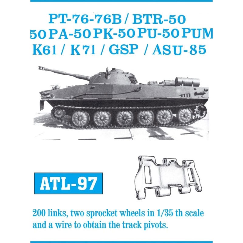 Friulmodel PT-76 / PT-76B / BTR-50 Metal Tracks (1/35) ATL-097
