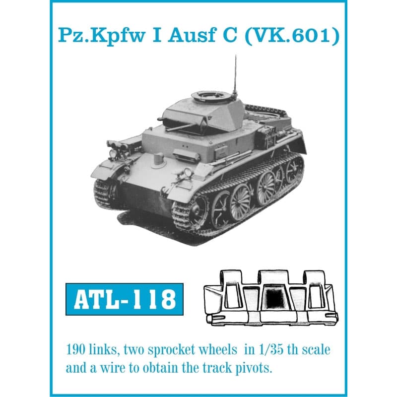 Friulmodel Pz.Kpfw I Ausf C (VK.601) Metal Tracks (1/35) ATL-118