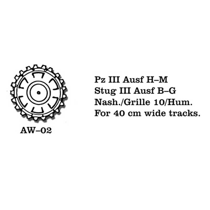 Friulmodel Pz III Stug III Nashorn Grille Hummel Wheels (1/35) AW-02