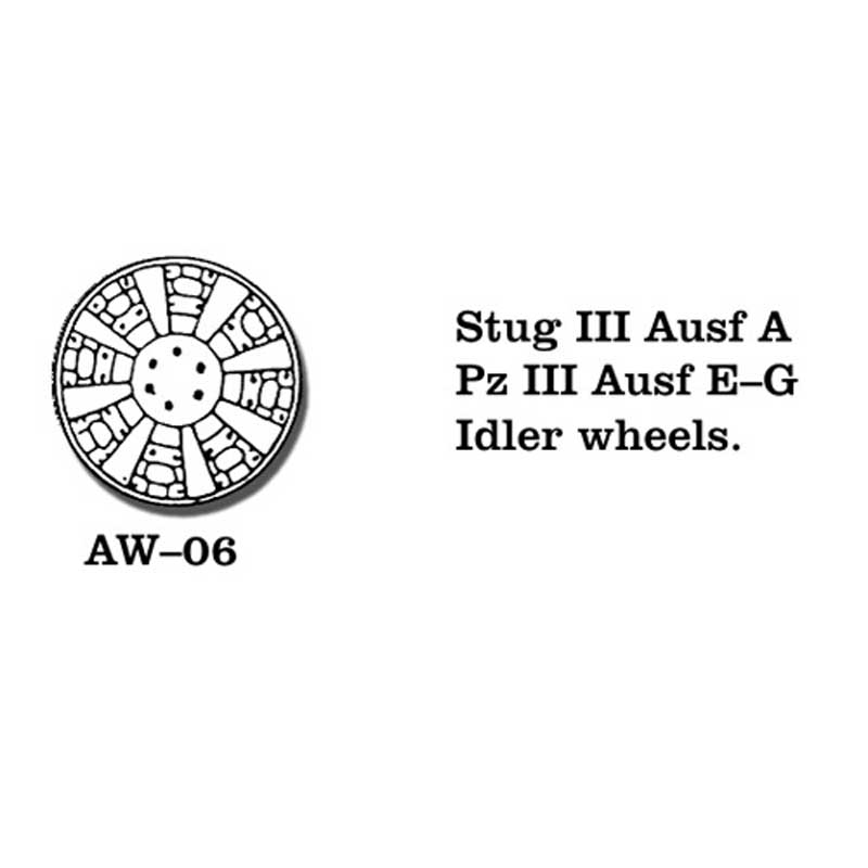 Friulmodel Stug III A, Pz III E-G Idler Wheels (1/35) AW-06