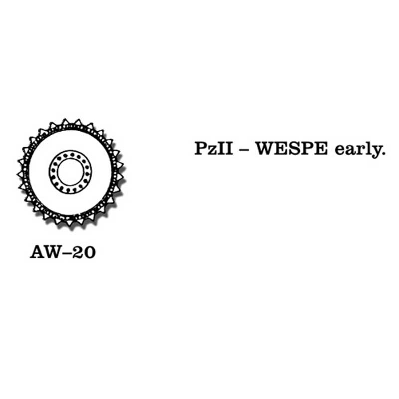 Friulmodel Pz II / Wespe Early Metal Wheels (1/35) AW-20