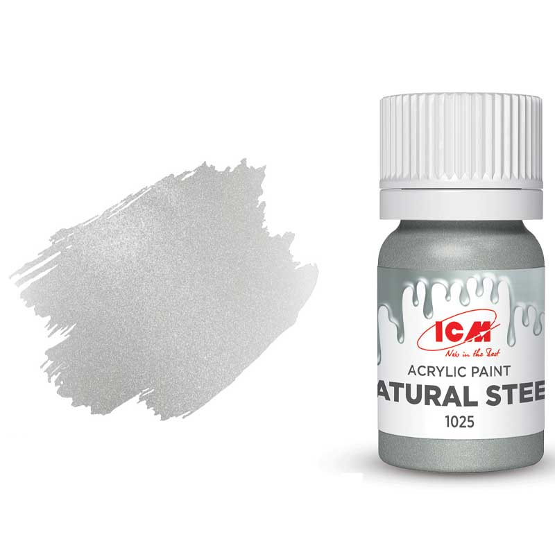 ICM Acrylic Paint - Metallic Natural Steel (12ml) 1025