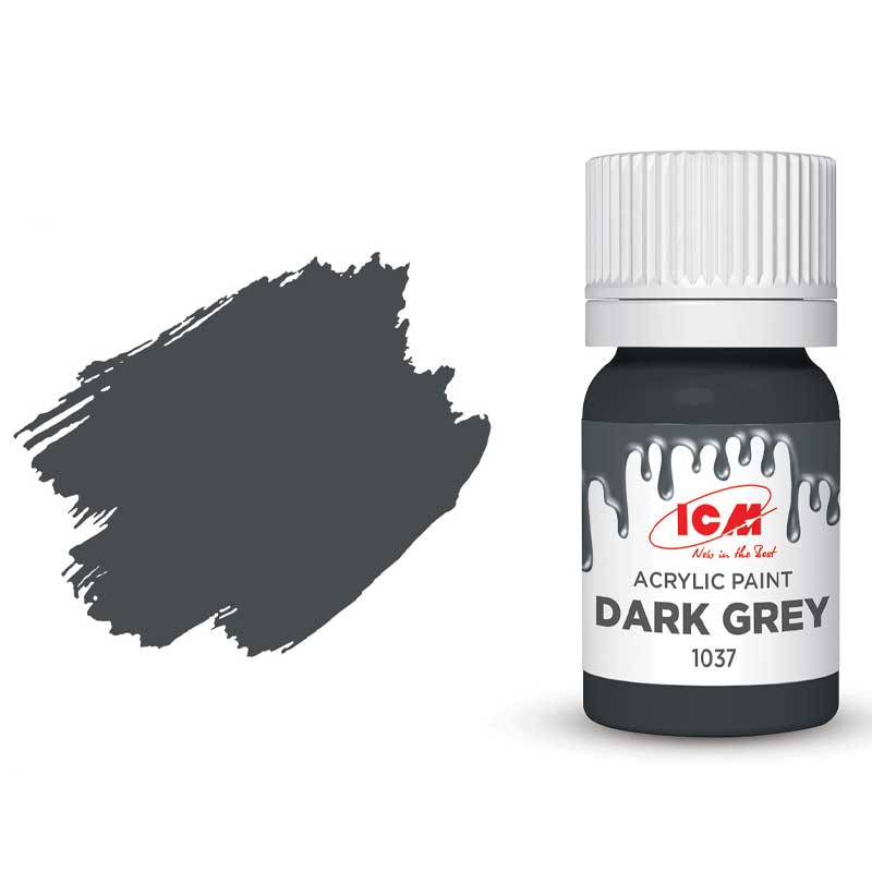 ICM Acrylic Paint - Dark Grey (12ml) 1037